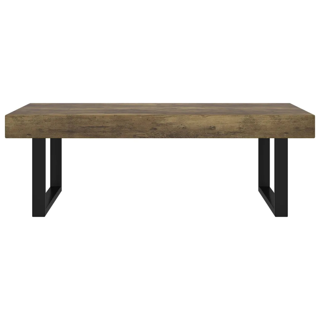 Tavolino Salotto Marrone Scuro e Nero 120x60x40 cm MDF e Ferro 286103