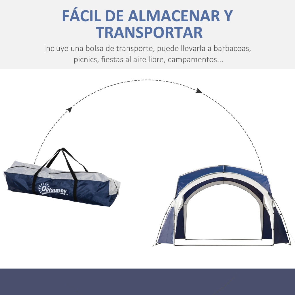 Toldo da Giardino Pieghevole 3.5x3.5 m ¨C Zephmum ¨C Blu Impermeabile con Protezione UV