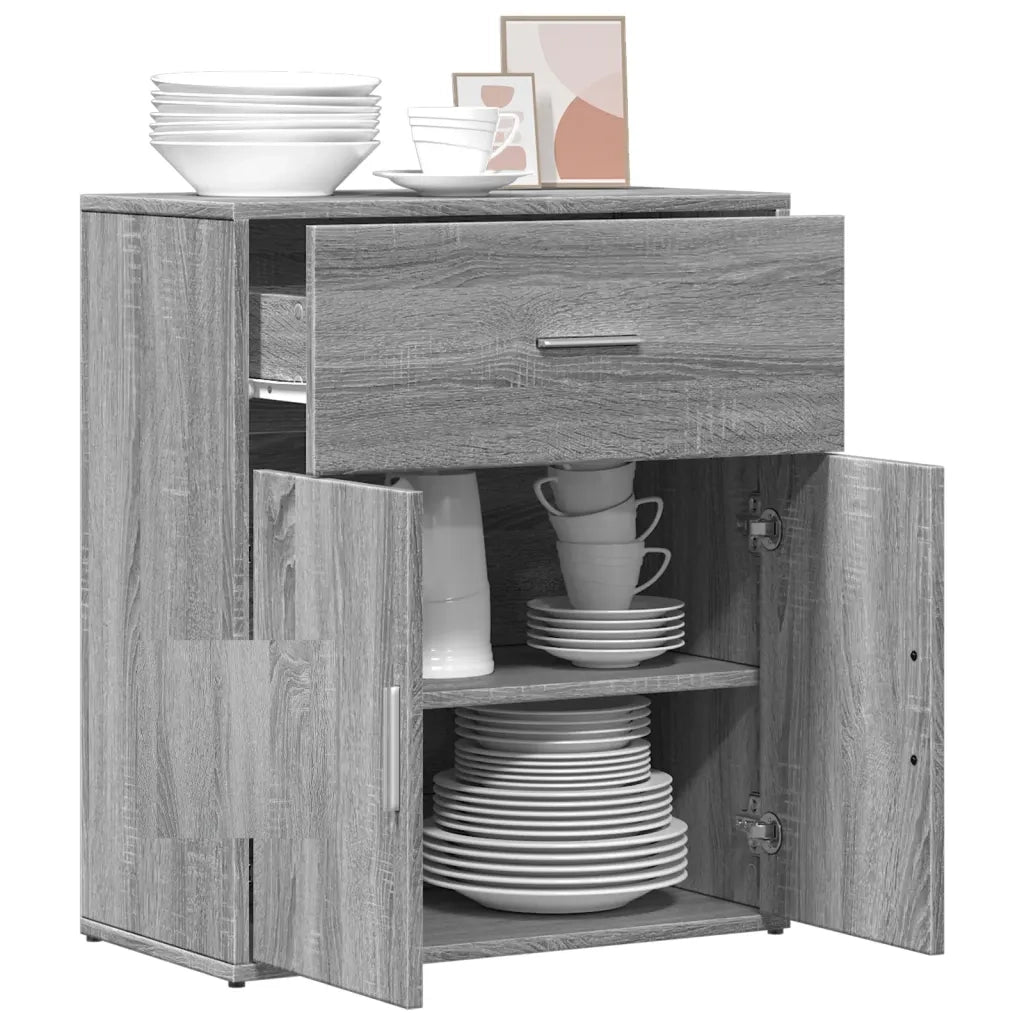 Credenza Grigio Sonoma 60x31x70cm in Legno Multistrato