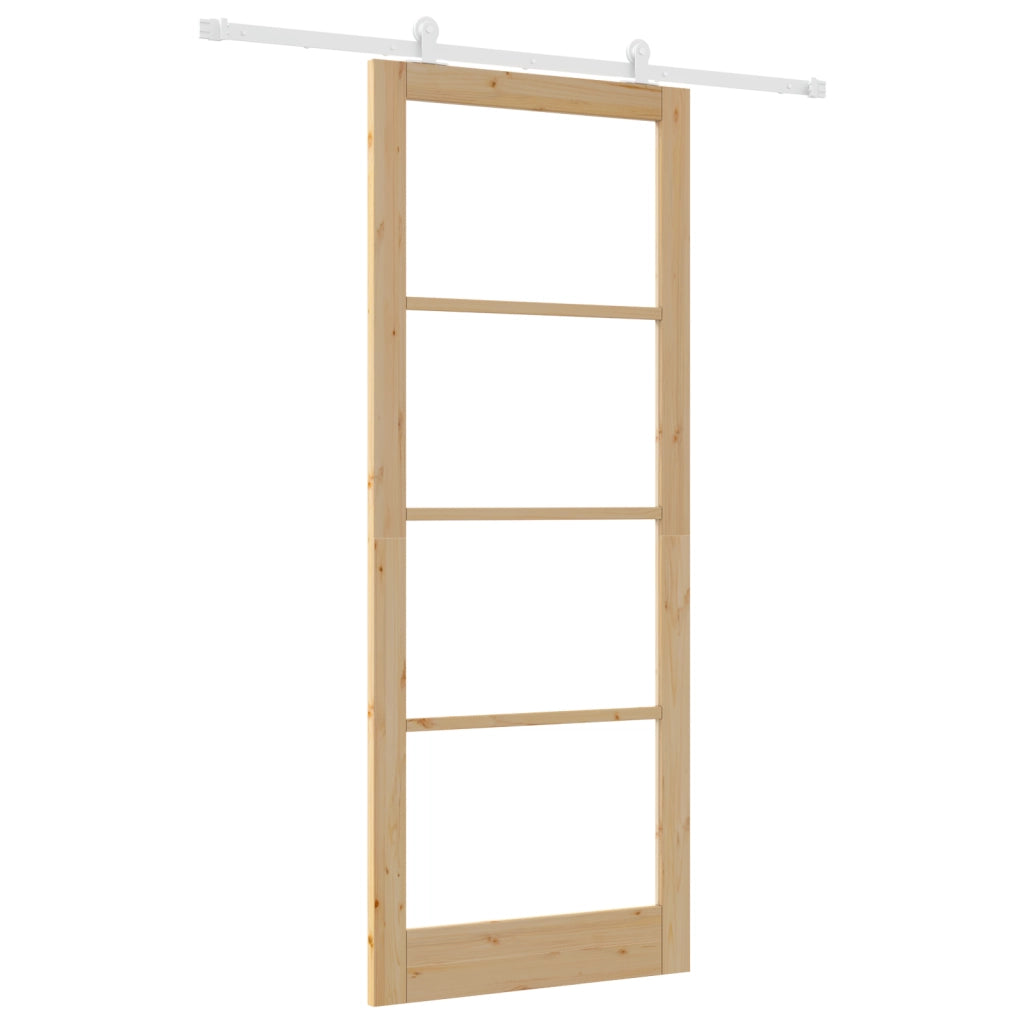 porta scorrevole  con set di hardware 'ORKDAL'in legno massello e vetro