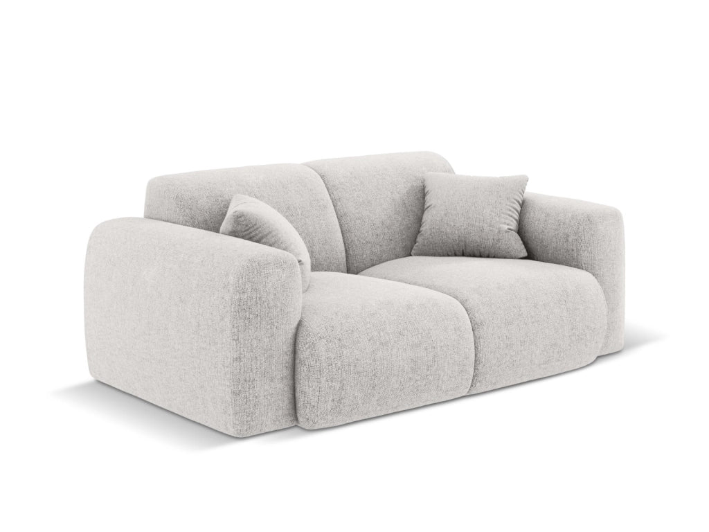 Cosmopolitan Design - Divano "Nolio" 2 posti in ciniglia grigio chiaro 