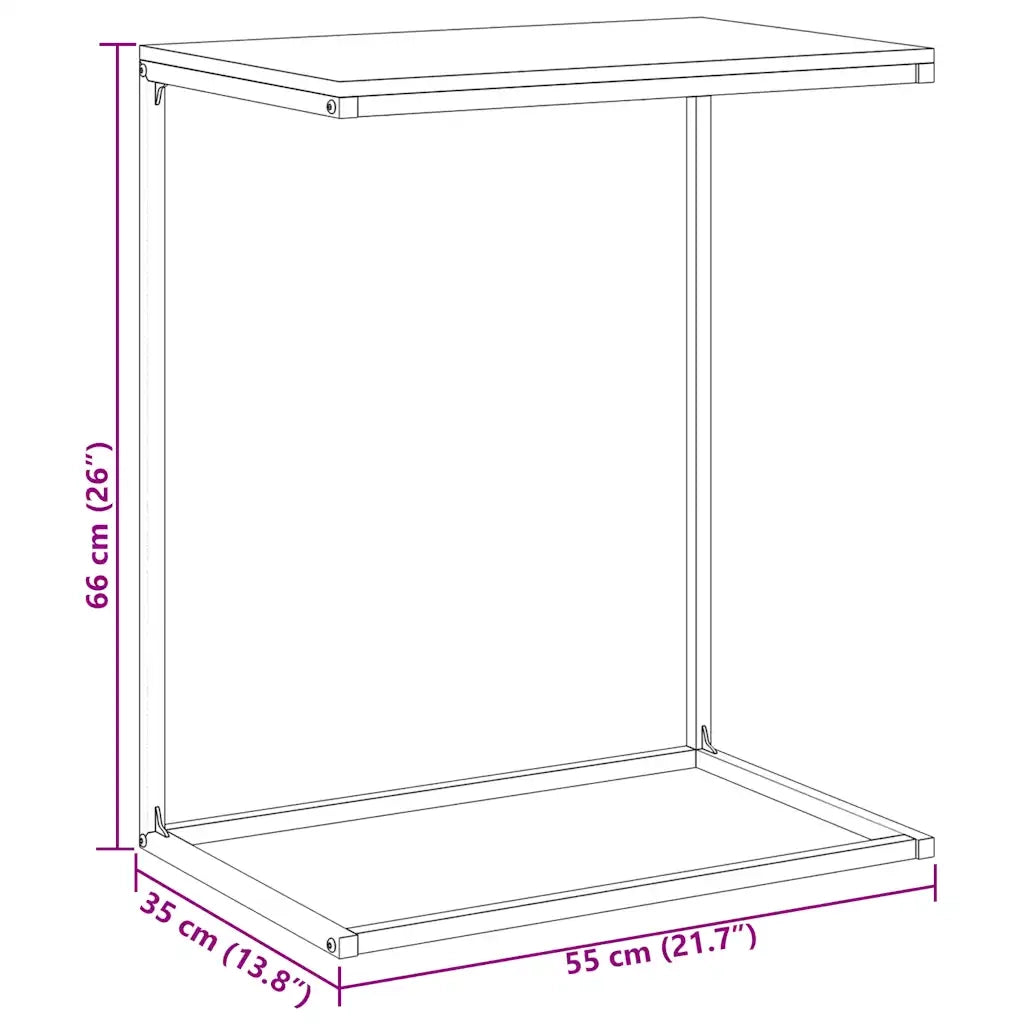 Tavolino da Salotto Bianco 55x35x66 cm in Legno Multistrato 343095