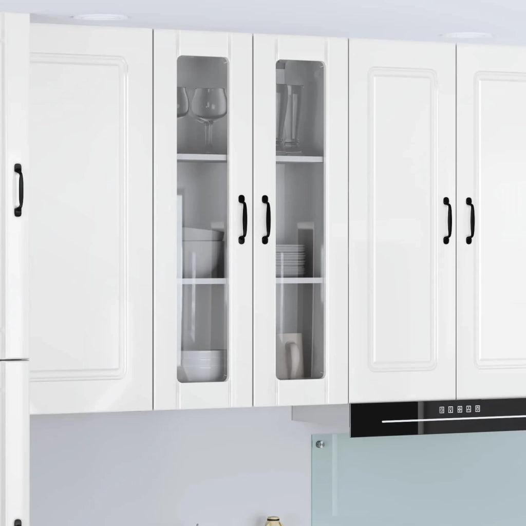 Pensile da cucina | Mobile in vetro da parete LUCCA Bianco Lucido 60 x 31 x 100 cm