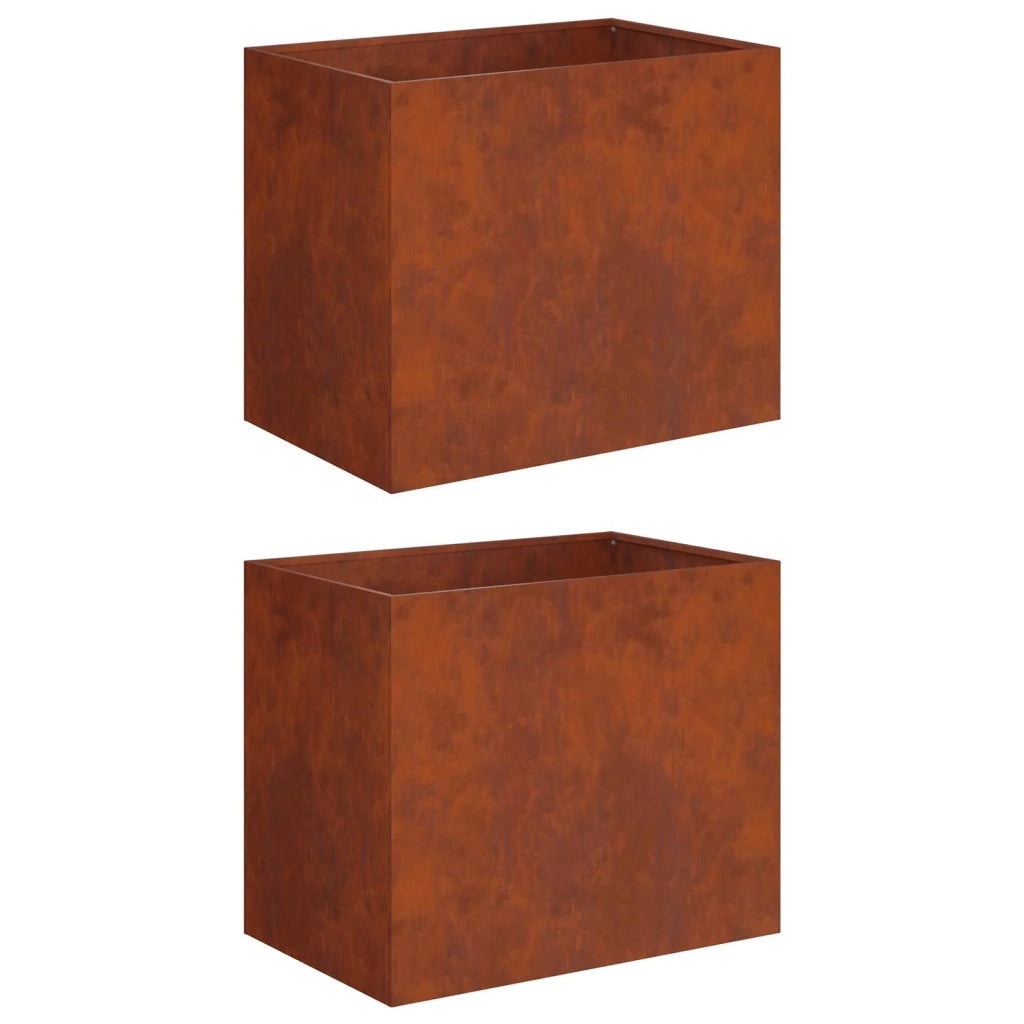 Vaso da giardino 2 pz Ruggine 50 x 40 x 50 cm Acciaio Corten 8005665