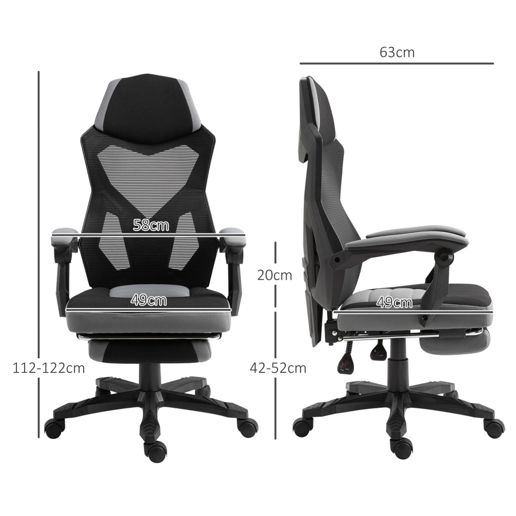 Sedia da Ufficio Ergonomica con Schienale Reclinabile ¨C Zephmum ¨C Grigio