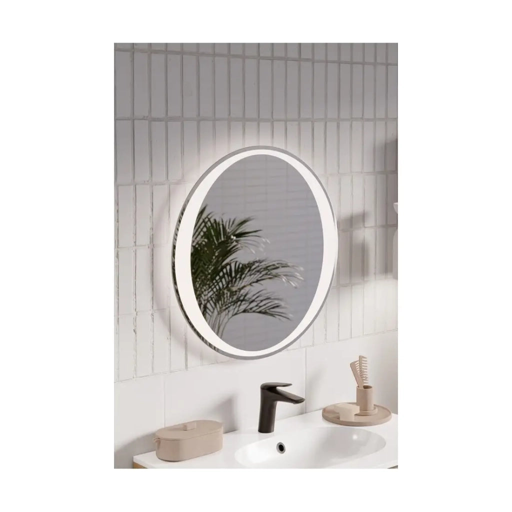 Specchio Bagno LED Rotondo 60 cm Retroilluminazione Bianca Design