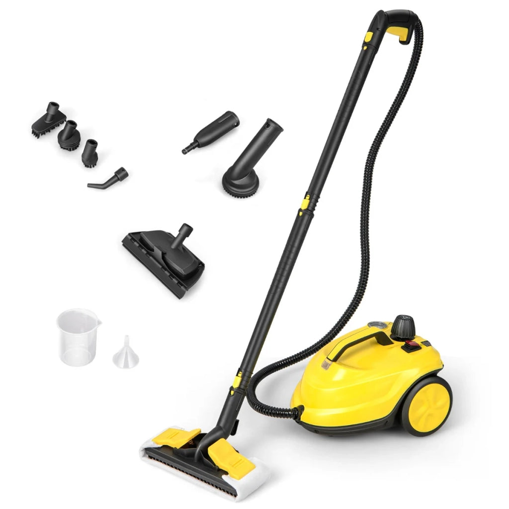 Pulitore a vapore multiuso con 13 accessori 37 x 26 x 25 cm alta pressione 5 bar pulizia rapida PP giallo 20_0012915