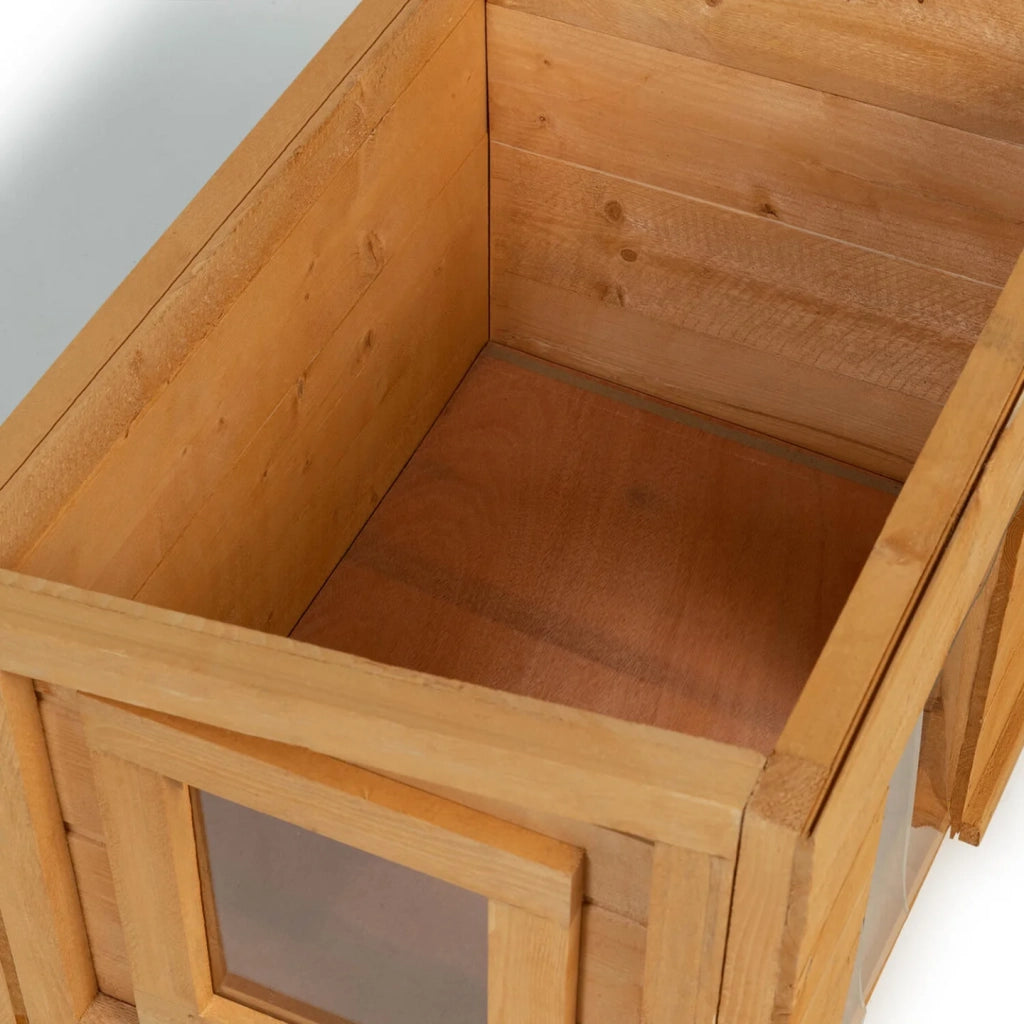 IDMarket - Casetta per gatti in legno con porta a doghe