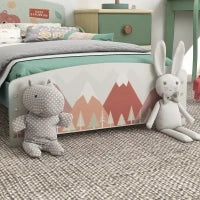 Letto per Bambini 3-6 Anni con Bordi Rialzati, Doghe e Fantasia con Animali, 140x70 cm, Verde
