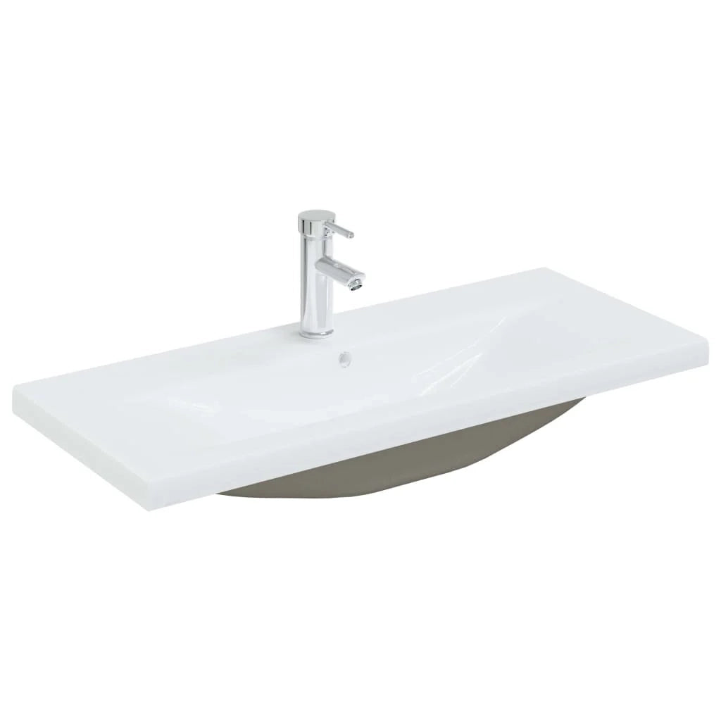 Lavabo da incasso con rubinetto 91 cm ceramica bianca 02_0002798