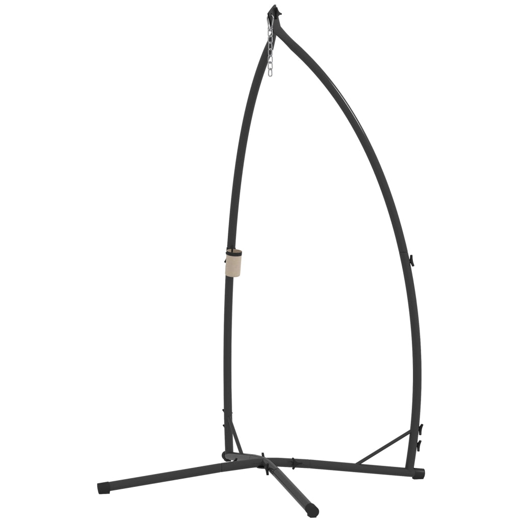 Sedia da giardino sospesa ¨C Zephmum ¨C Nero, struttura in acciaio, con portabevande