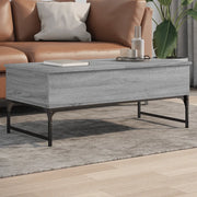 Tavolino Salotto-Tavolino da soggiorno-Tavolo Grigio Sonoma 100x50x40cm Multistrato Metallo