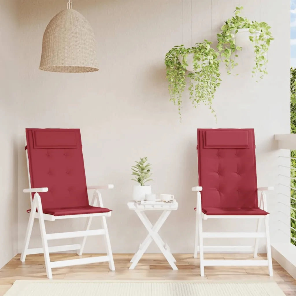 Cuscini Sedia con Schienale Alto 2 pz Rosso Vino Tessuto Oxfordcod mxl 70329