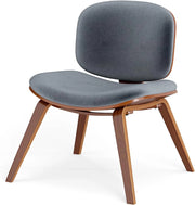 Sedia per il tempo libero imbottita, sedia relax con schienale e seduta curvi, struttura in legno e gambe con cuscinetti antiscivolo, 65 x 60 x 76 cm, per soggiorno, sala da pranzo (grigio