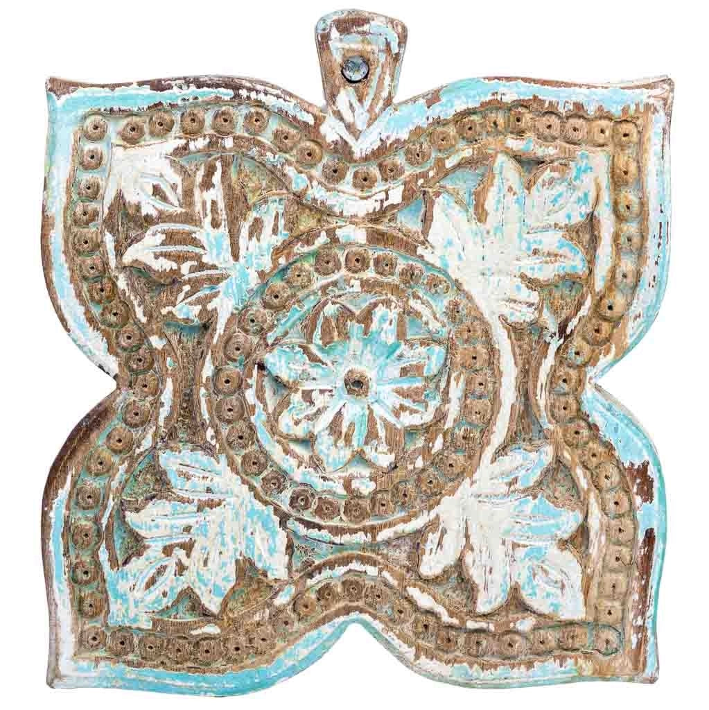 Scatola in legno con finitura artigianale blu anticato 18,5x20x5h cm