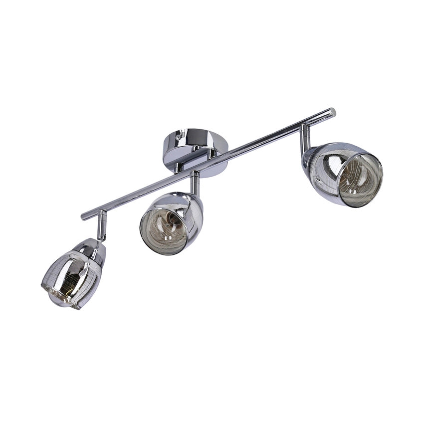 Plafoniera Candellux Milton 3 luci E14 cromo vetro