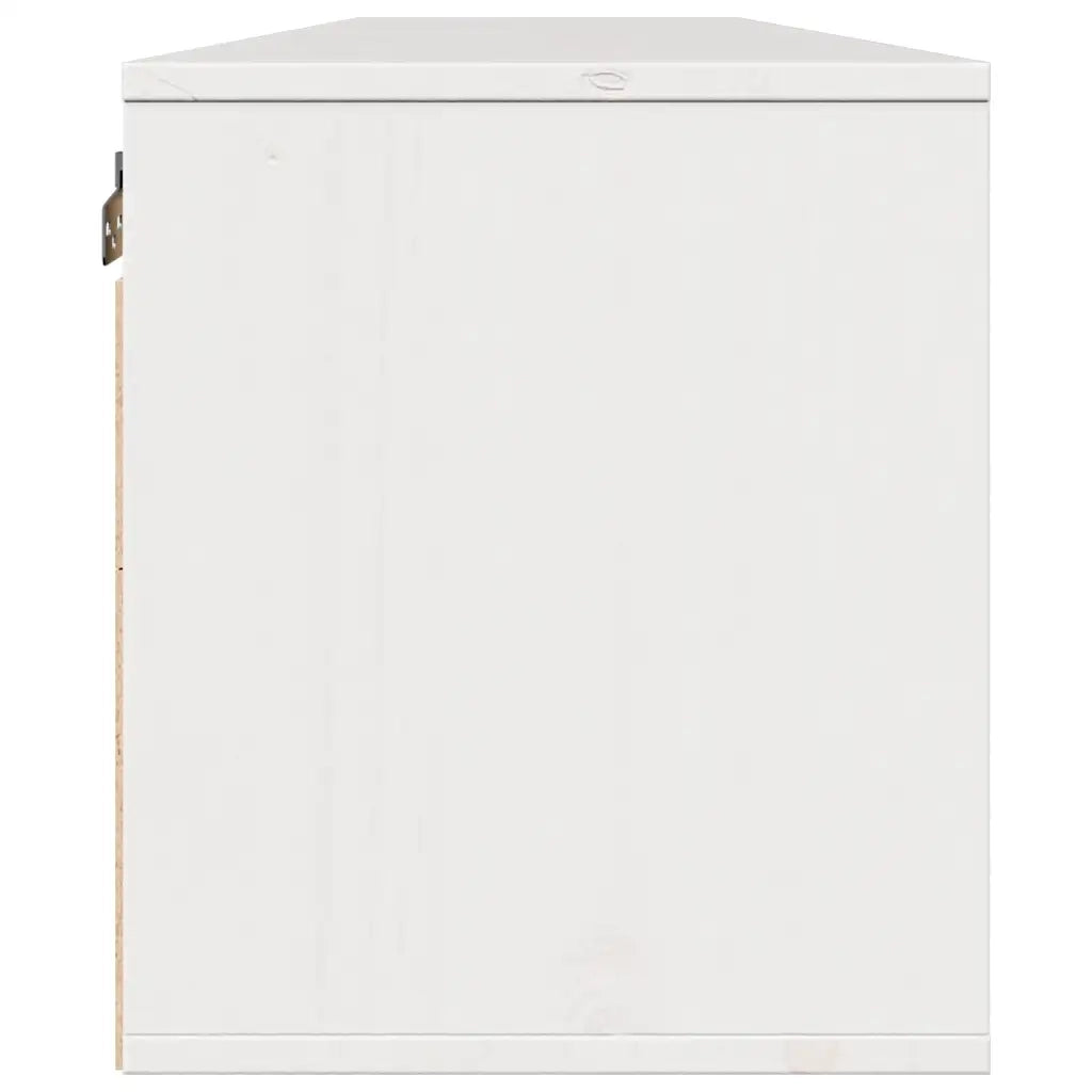 Pensili 2 pz Bianchi 80x30x35 cm in Legno Massello di Pino 813458