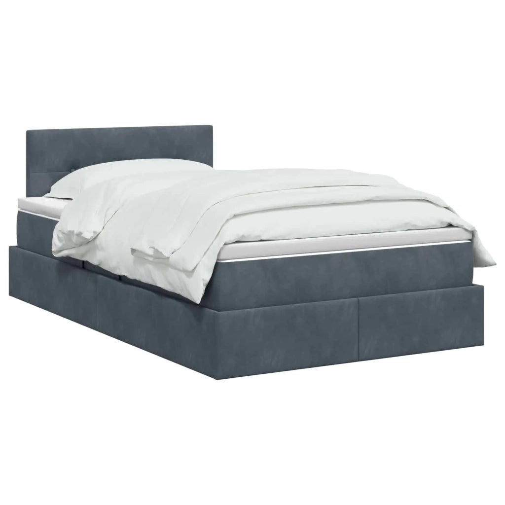 Letto con Contenitore Grigio Scuro 120 x 200 cm Velluto 3458800