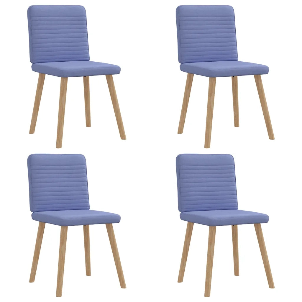 Sedie da Pranzo 4 pz Blu Jeans in Tessuto