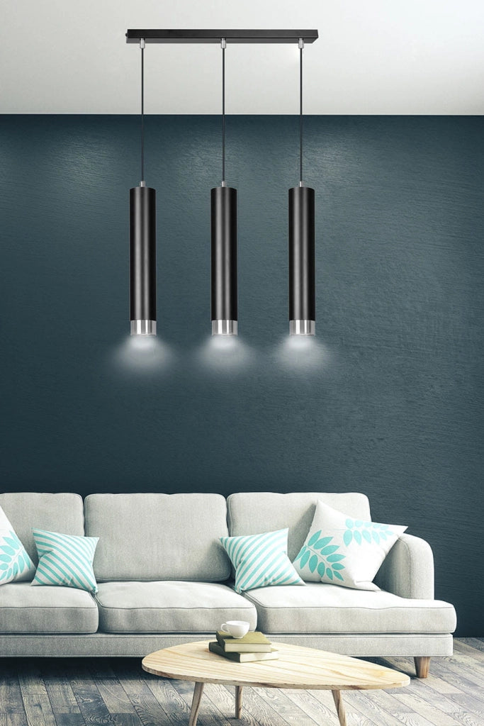 Lampadario Emibig KIBO 3 3xGU10 nero/cromo regolabile