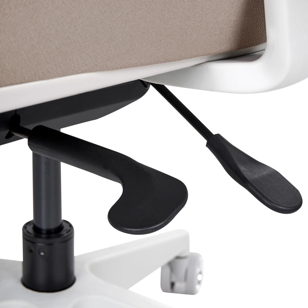 Sedia da ufficio ergonomica con schienale regolabile, seduta scorrevole, braccioli regolabili e supporto lombare tortora