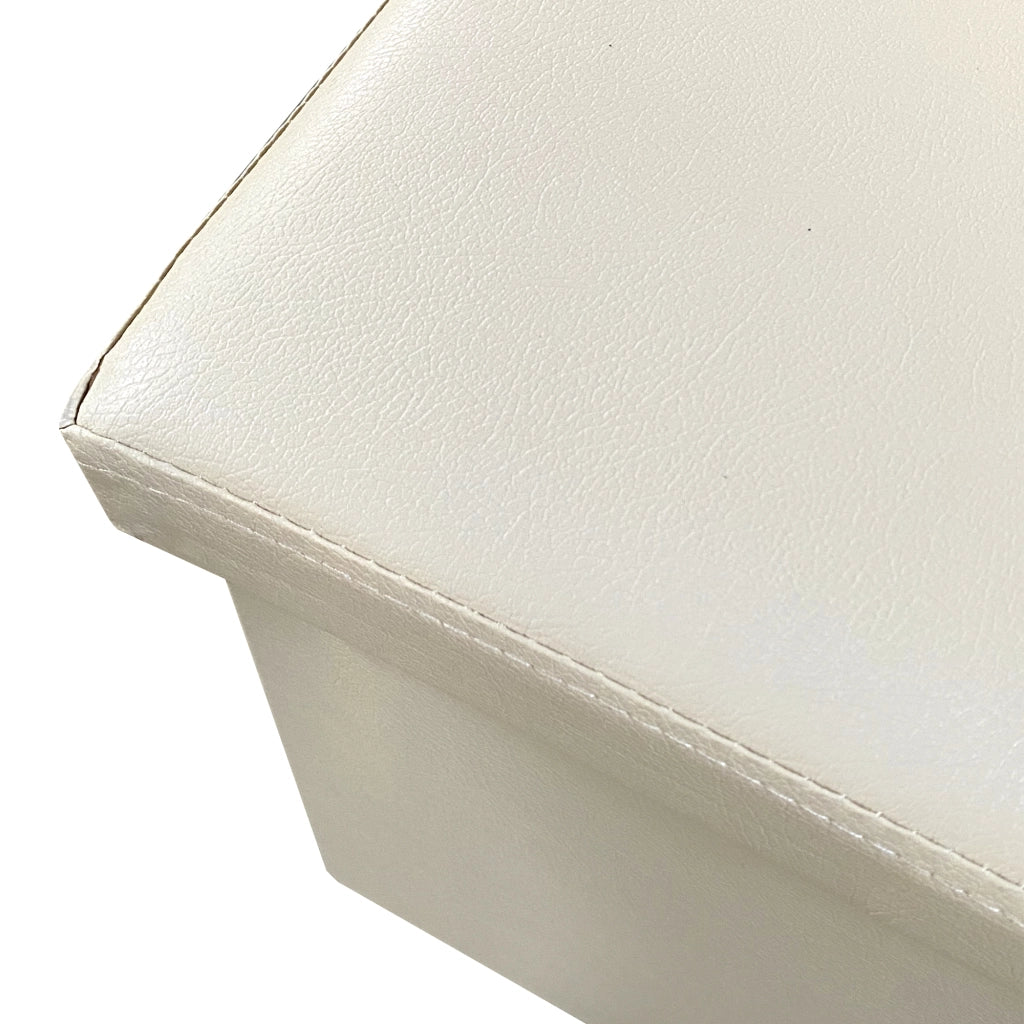 Puff Ottomano rettangolare pieghevole in similpelle 76x38x38 cm | Nyana Casa | Stile ottomano | Similpelle resistente | Nero, grigio e beige