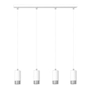 Lampada a sospensione FUMIKO in acciaio bianco e cromo