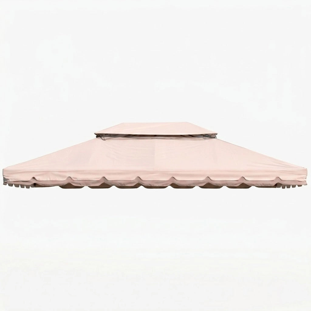 Telo Di Ricambio Per Gazebo Impermeabile In PVC Con Air Vent E Zanzariera Integrata Resistente A Sole Pioggia Vento E Intemperie Per Giardino Patio Outdoor 3 X 4 M Beige