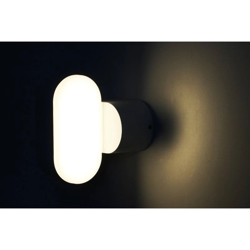Applique Led Da Parete Dayna 6W Caldo 3000K Carcassa Bianca IP65 Ovale Orientabile 360 Gradi SKU-218286