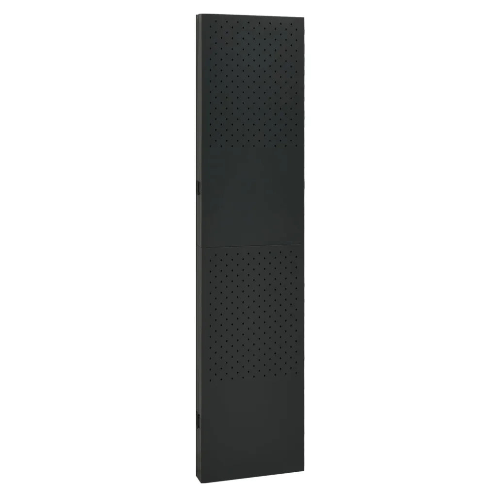 Paravento a 4 Pannelli 2 pz Nero 160x180 cm in Acciaio 3095193