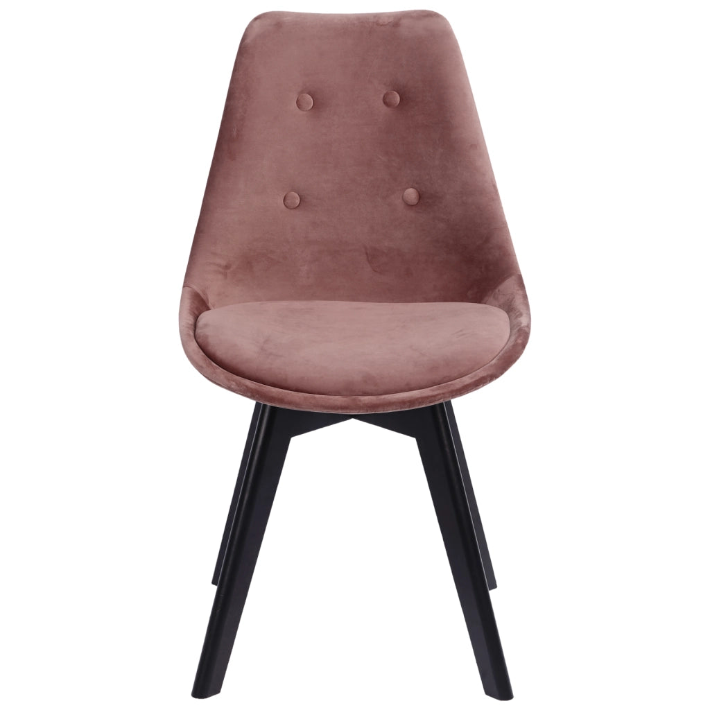 Set di 4 sedie in velluto rosa NORA con cuscino