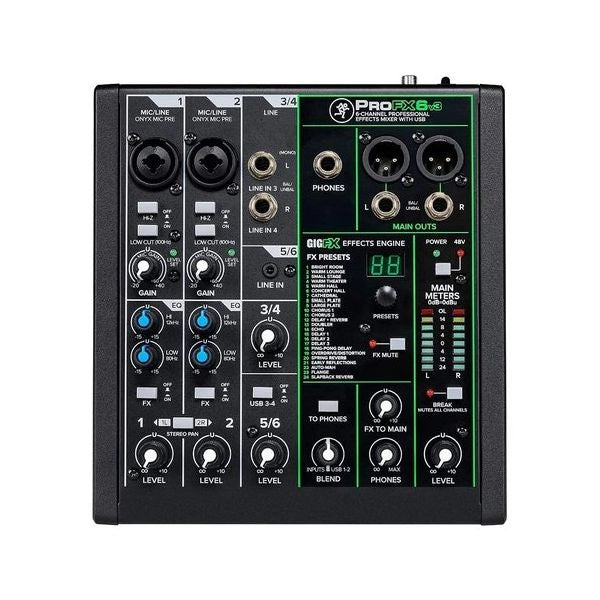 Mixer disc jockey mackie 637027 mackie mixer pro fx 6 v3 6can.dsp 24ef
