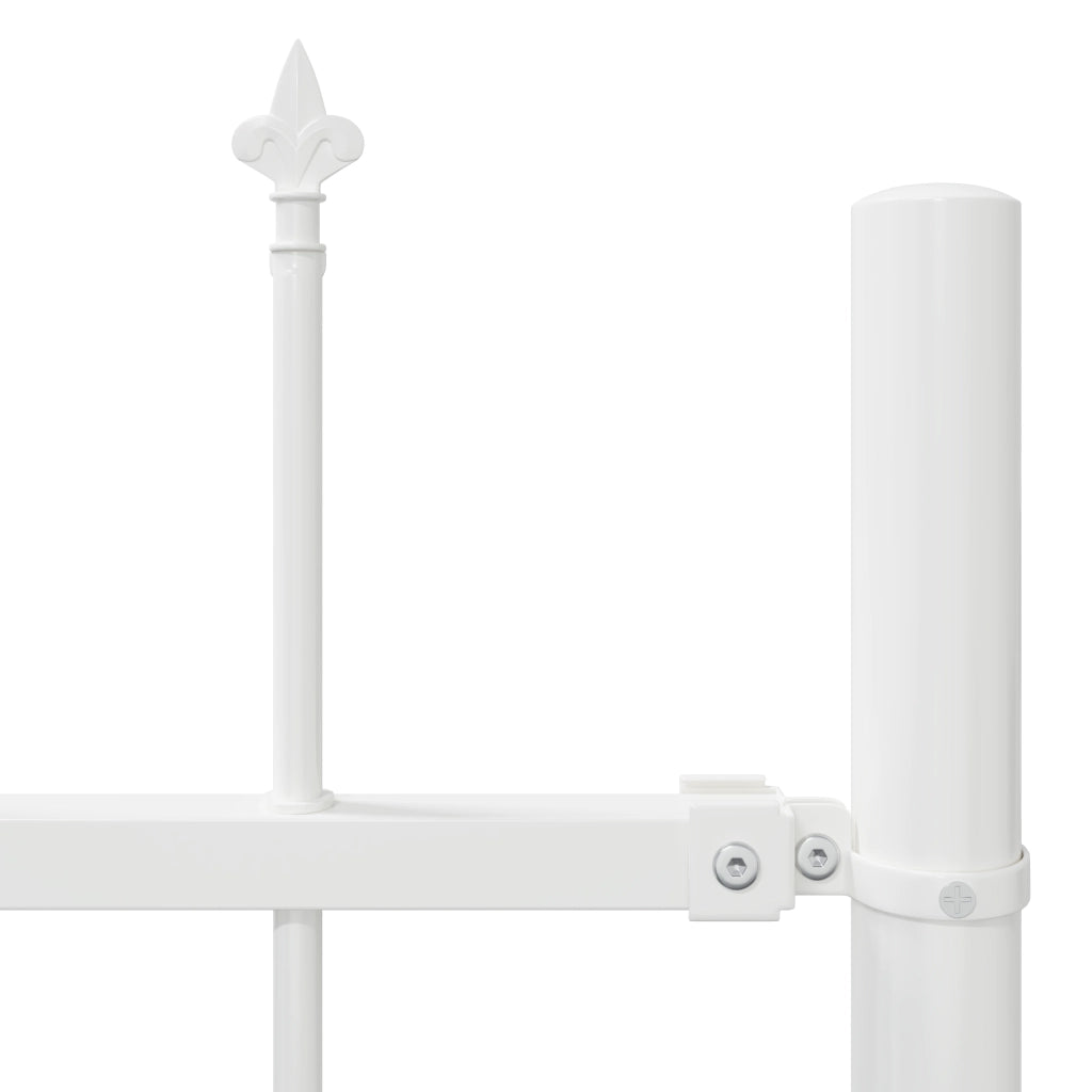 Recinzione da Giardino  con Punta a Lancia Bianca 3,4x1,2 m in Acciaio