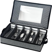 Organizzatore per posate con separatori regolabili e coperchio per conservare coltelli, forchette e cucchiai - Ideale per cucine da campeggio, vacanze e viaggi
