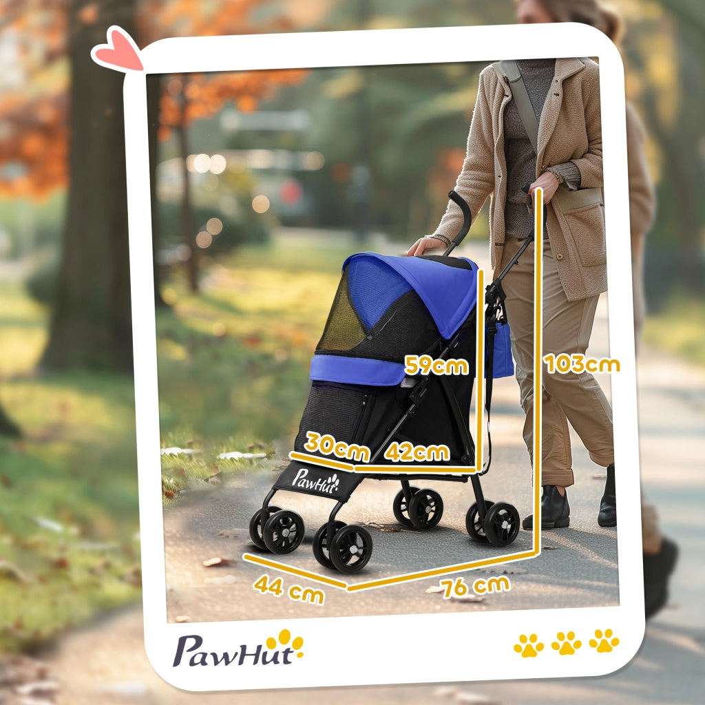 Carrello per Animali Domestici ¨C zephmum ¨C Blu Scuro 76x44x103 cm