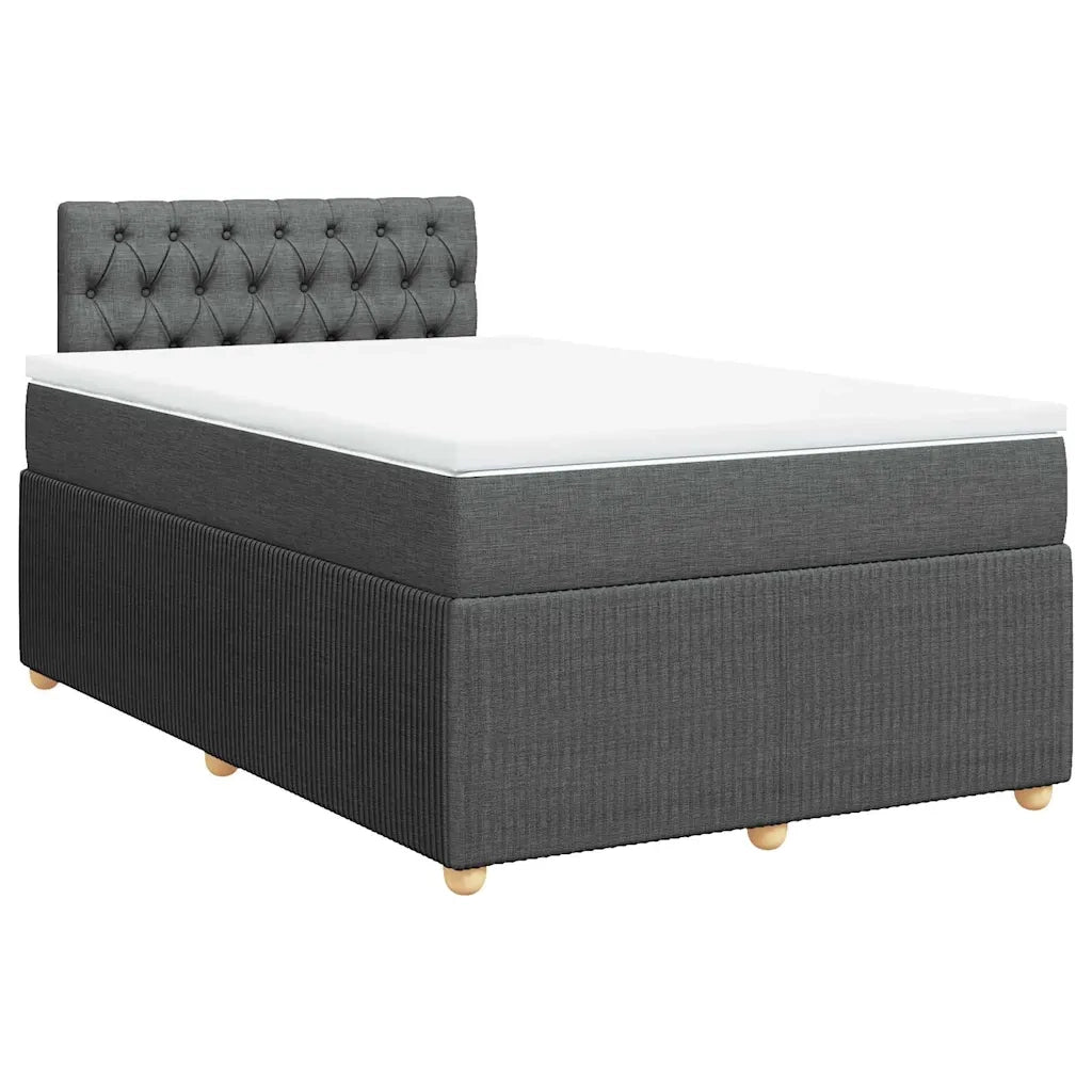 Giroletto a Molle con Materasso Grigio Scuro 120x190cm Tessuto