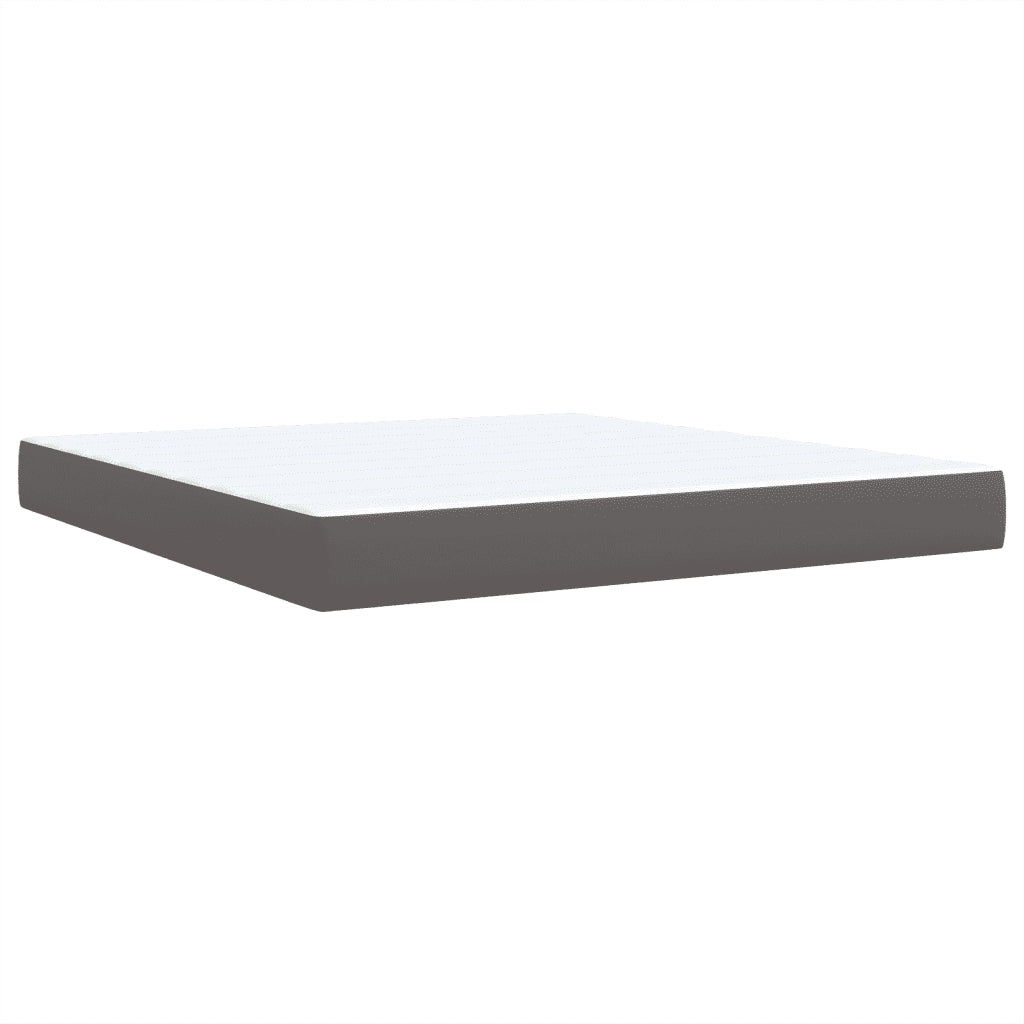 vidaXL Giroletto a Molle con Materasso Grgio 180x200 cm in Similpelle