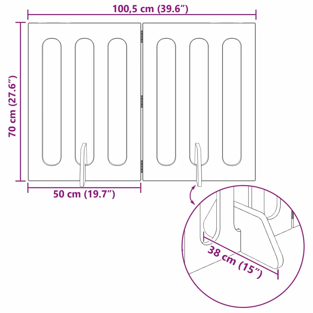Recinto pieghevole per animali 2 pz Legno di quercia CFW7928145