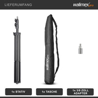 Stativo per luci FT-8051 max 5 kg e altezza fino a 260 cm, cavalletto fotografico per faretti LED flash ring light attrezzature foto e video, adattatore 3/8" e borsa