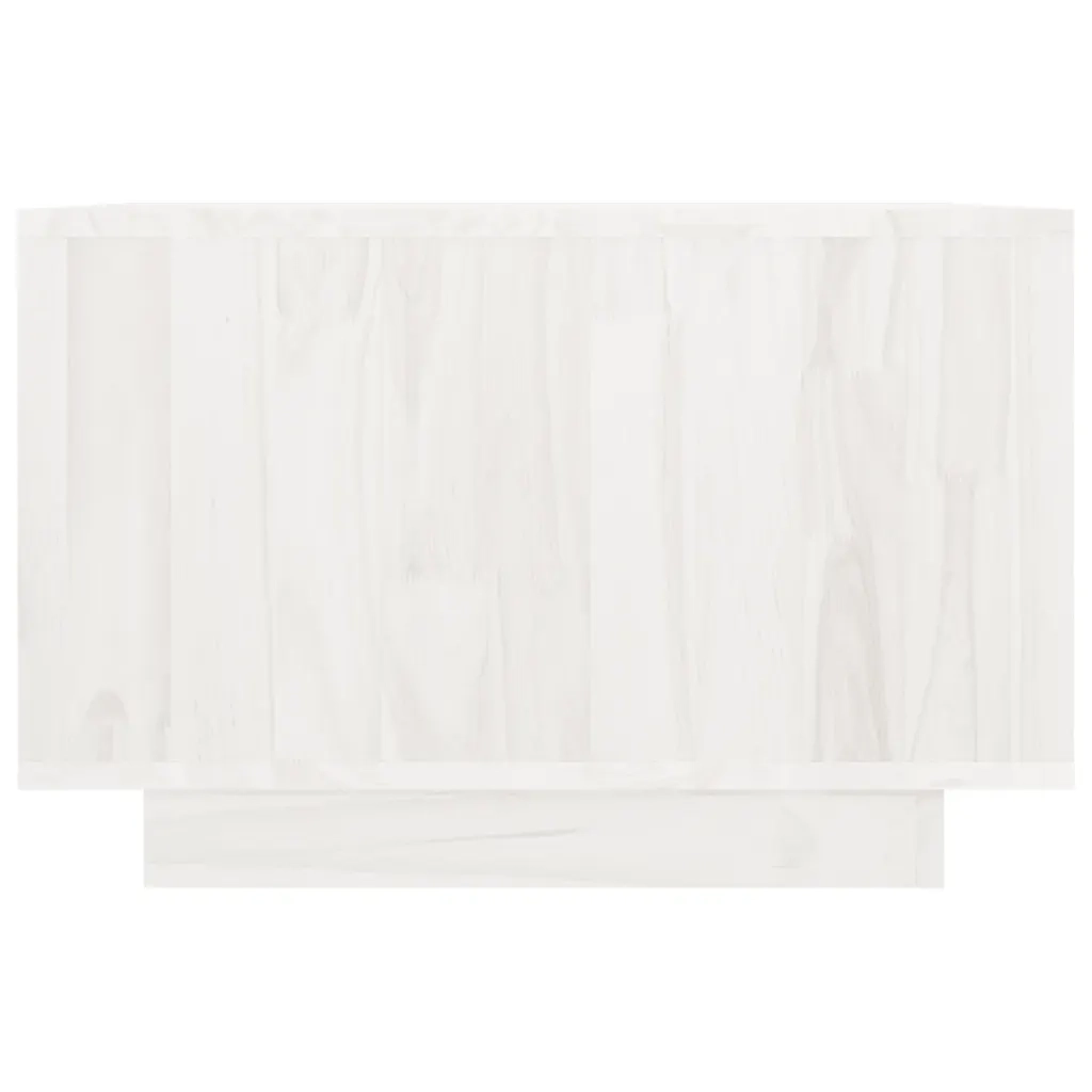 Tavolino da Salotto Bianco 50x50x33,5 cm Legno Massello di Pino