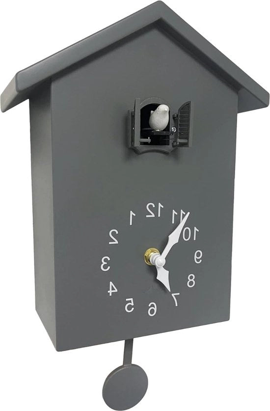Orologio da Parete Moderno - Orologio da Muro - Orologi da Parete - Orologio a Cuckoo - Orologio da Parete in Grigio