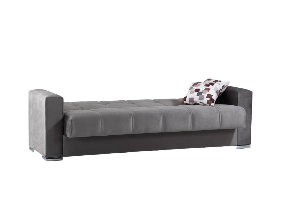 Arbano, Divano Letto 3 Posti Contenitore, 85x226 cm Nero