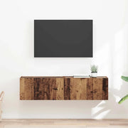 Mobile TV da parete 2 pz-Set di 2 Mobile TV a Muro-Credenza TV Legno vecchio 60 x 31 x 29.5 cm 877249