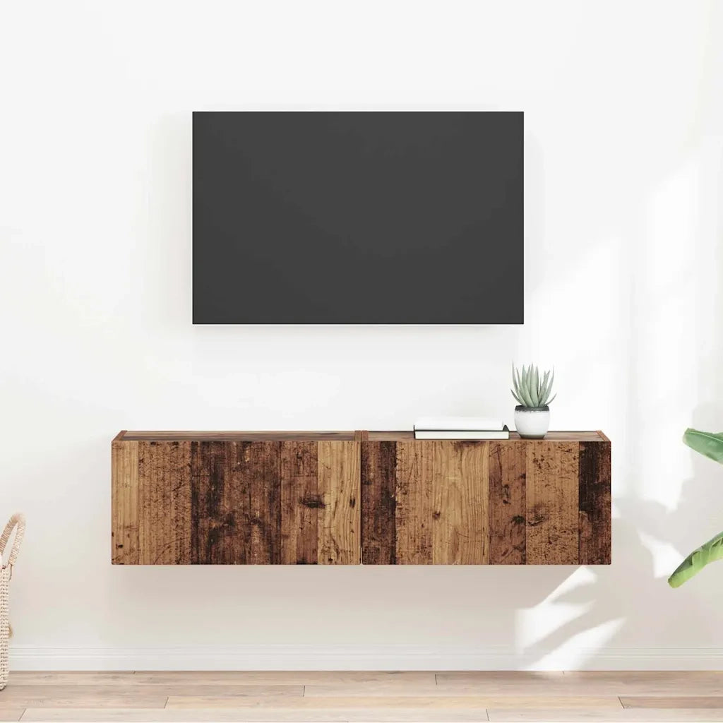 Mobile TV da parete 2 pz-Set di 2 Mobile TV a Muro-Credenza TV Legno vecchio 60 x 31 x 29.5 cm 877249