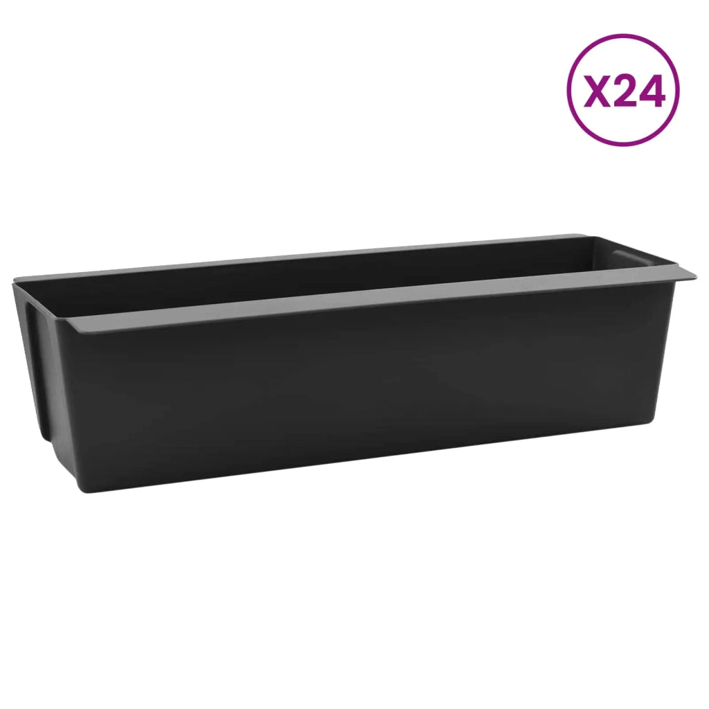 Fioriere per Euro pallet 24 pcs Nero 36 x 13,5 x 9,5 cm 42037211