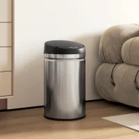 Secchio della Spazzatura Cucina Automatico 30 L Sensore Infrarossi Chiusura Automatica Antimacchia Acciaio Inossidabile Argento