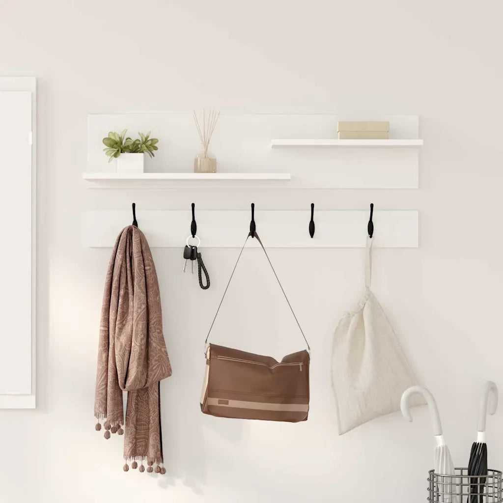 vidaXL Appendiabiti a muro Bianco 90 x 15 x 36 cm Legno multistrato