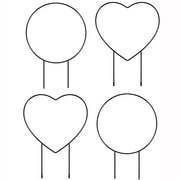 Trellis per Giardino 8 Pezzi - Supporto Ronde/Hartvormige Inferiore - Acciaio Inossidabile - Smalto Anticorrosione - Per Piante Climatiche - 34x24cm/37x23cm - Supporto per Piante