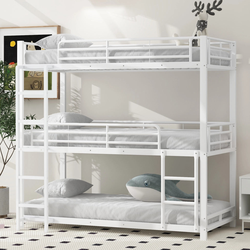 Letto a castello triplo funzione metallo 90x200 cm