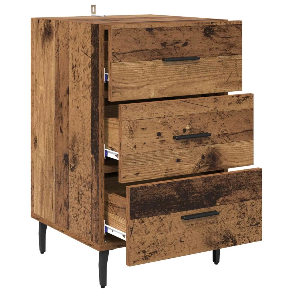 Armadio da Notte con cassetto Legno vecchio 40 x 40 x 66 cm